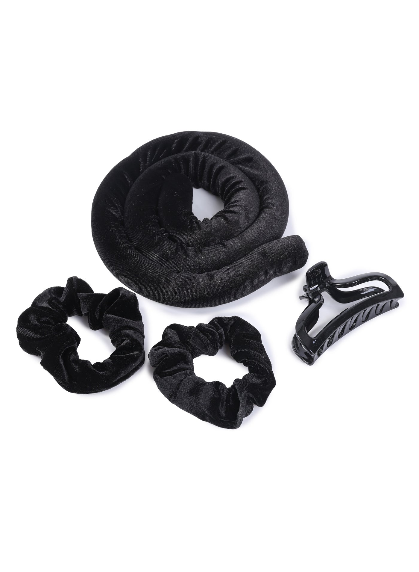 Sister Young LISA Hair Roller - Heatless Curling Set for Effortless, Frizz-Free Waves & Curls | Comfortable Overnight Sleep-In Hair Curlers | Includes 2 Scrunchies & Hair Clip (Black, One size)