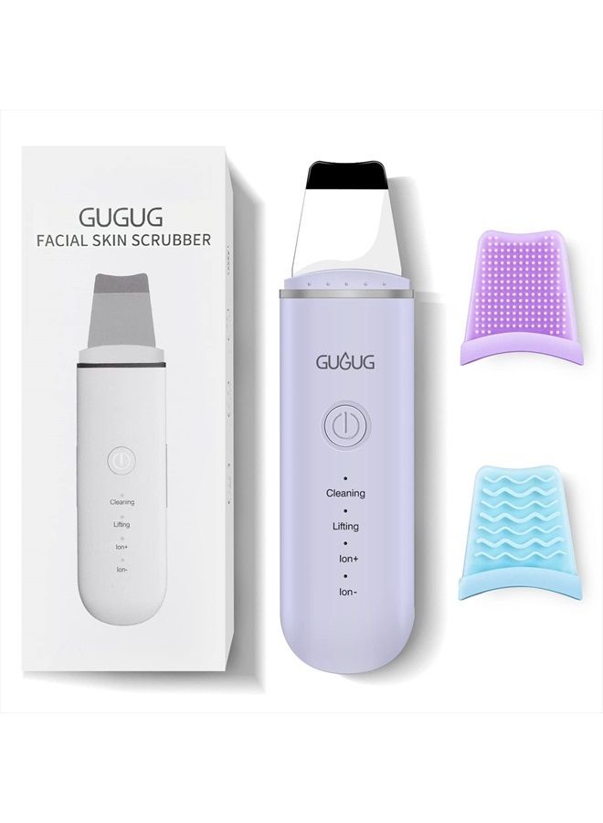 Skin Scrubber Face Spatula, 4 Modes Skin Spatula Blackhead Remover Pore Cleaner-Purple