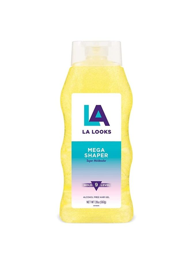 L.A. Looks Mega Shaper Hair Gel - Hold 9 Level - 20 Oz (567g)