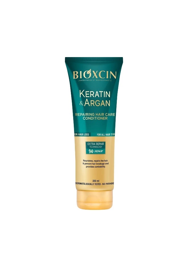 Keratin & Argan Repair Hair Conditioner (250 ml) – Deep Nourishing Conditioner for Dry, Damaged & Frizzy Hair, with Keratin & Argan Oil, Smooth & Soft Finish