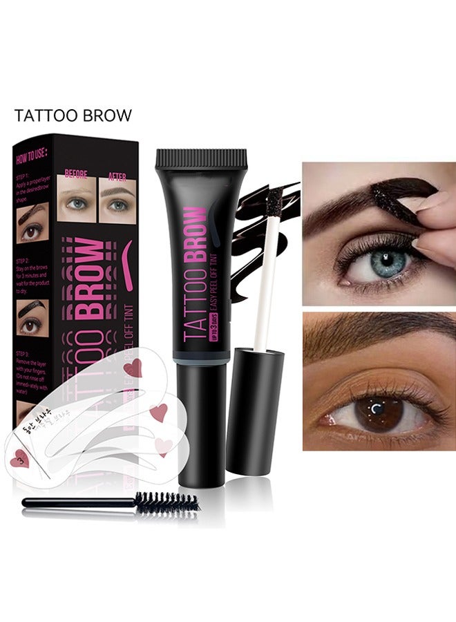 Tattoo Brow, Waterproof Long Lasting Peel Off Tattoo Eye Brow Gel, Semi Permanent Brow Tint, Last Up to 3 Days, Eyebrow Pencil for Fuller Defined Looking Brows #03