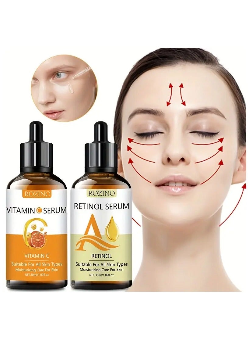 2 PCS Hypoallergenic Moisturizing Essence Drops - Collagen & Glycerol Enriched, Natural Plant Extracts, Non-Greasy, All Skin Types, Unscented, Face Care, Soft Smooth Skin