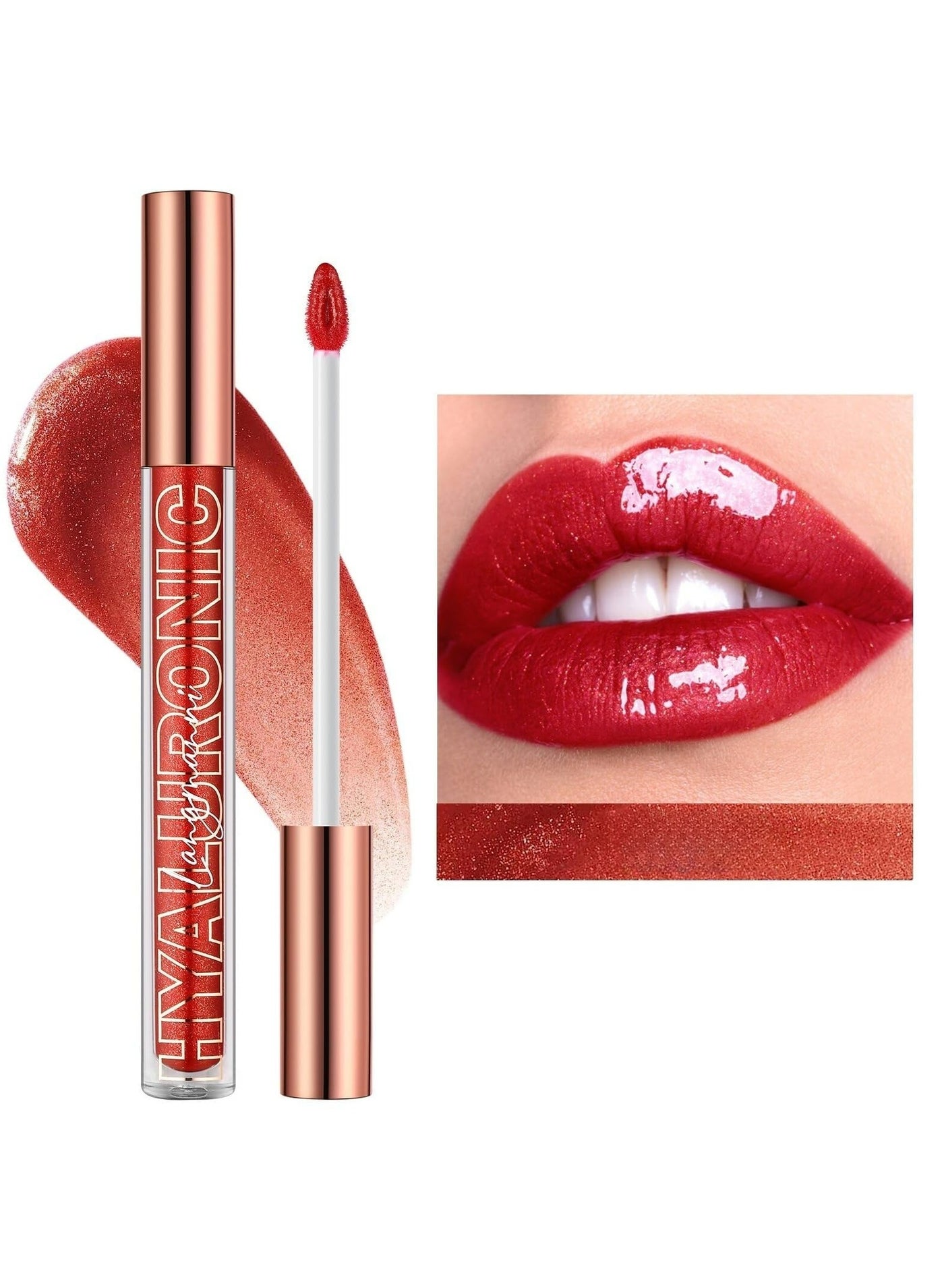 "LANGMANNI Hyaluronic Acid Glitter Lip Glaze: Eight Shades of Moisturizing Brilliance"(#06)