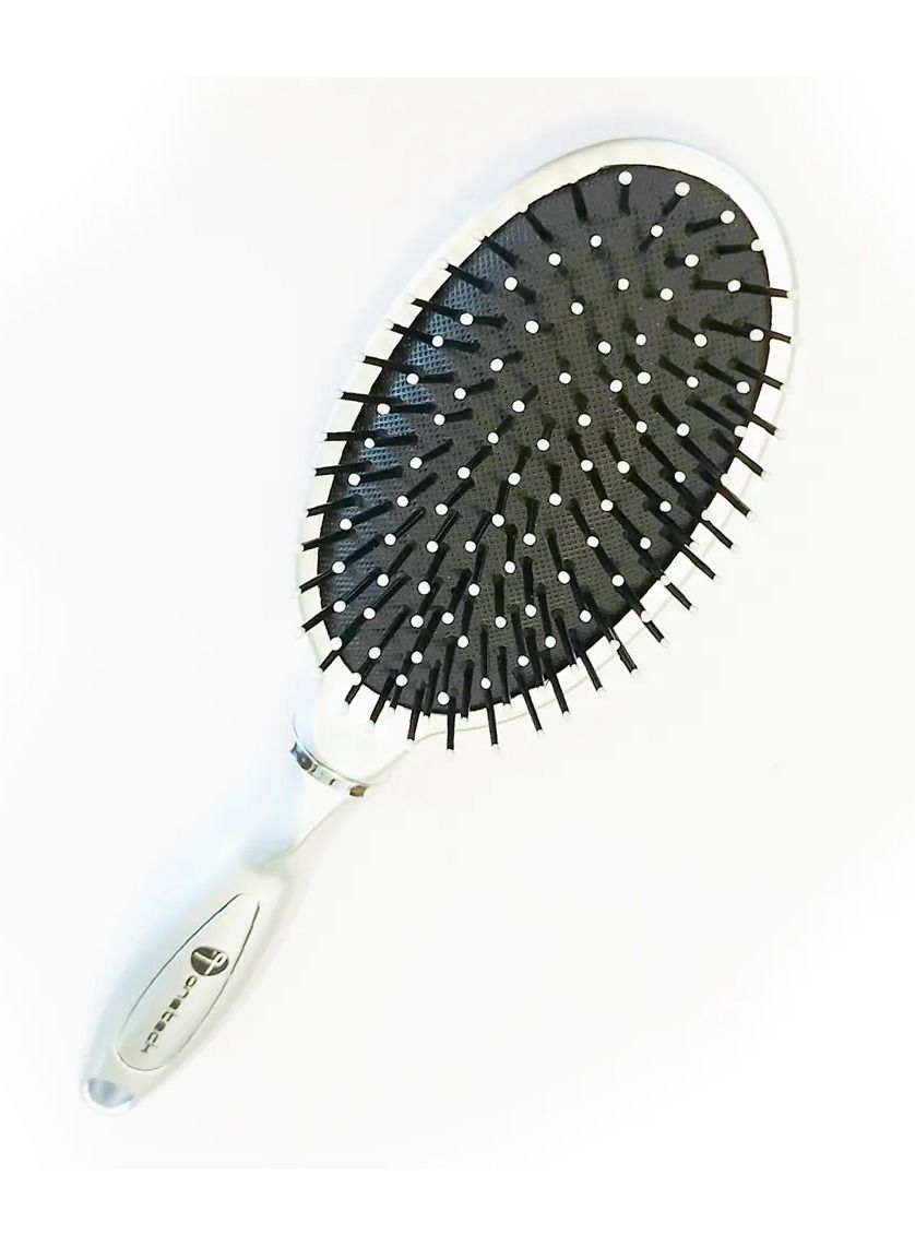 Onetech Silver Metallic Hair Brush – Professional Styling Brush for Smooth, Shiny Hair, 410R.6251R