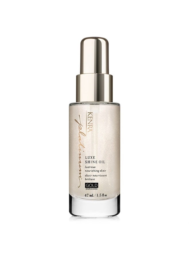 Kenra Platinum Luxe Shine Oil | Gold Enriched Nourishing Elixir |Enhances Shine & Manageability | Thermal Protection Up To 450F | Medium To Coarse Hair | 1.5 fl. Oz