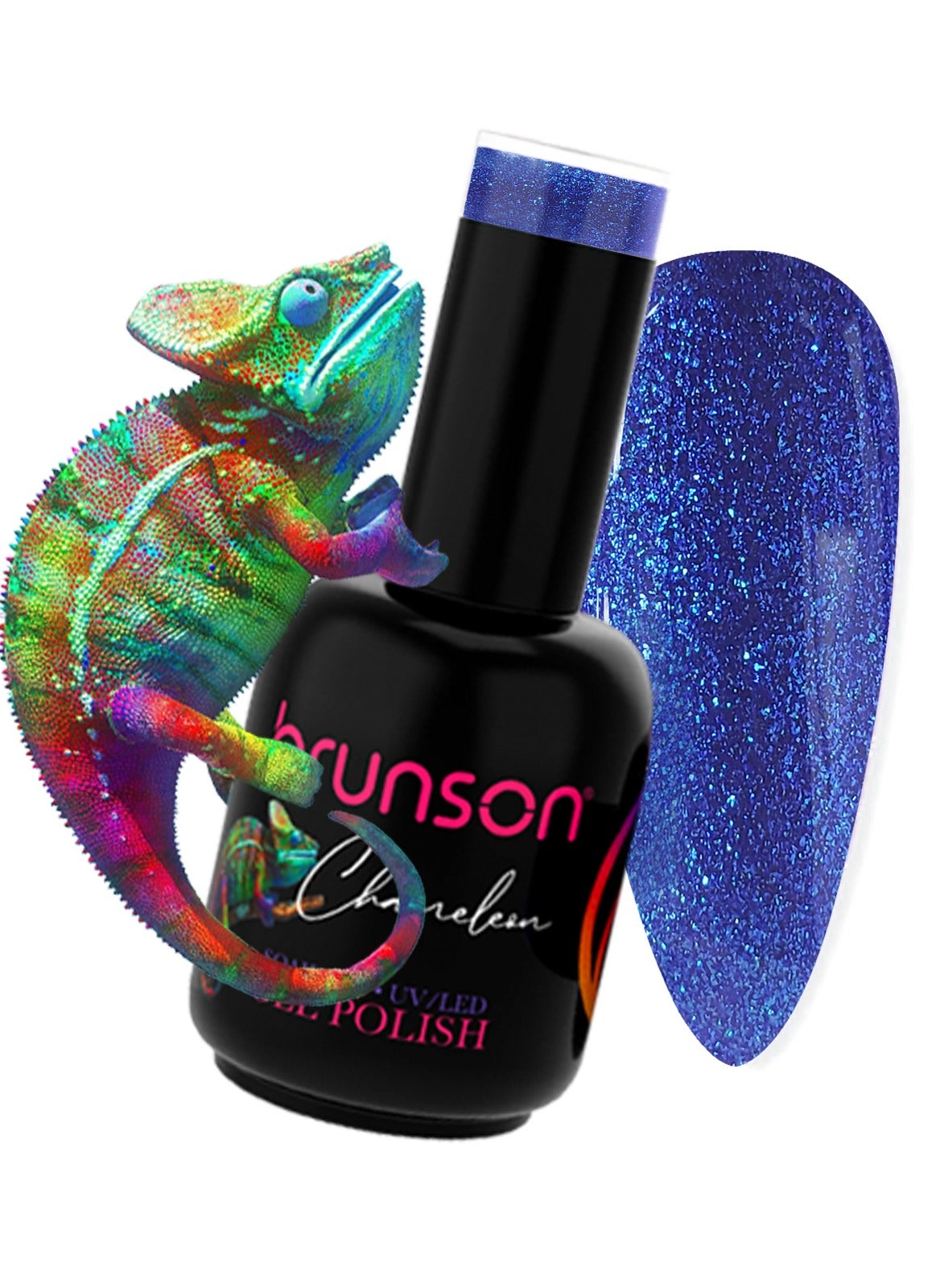 18ml Chameleon Gel Nail Polish: Glossy Shine, Long-Lasting Soak-off UV/LED Gel for Nail Art French Manicure Pedicure. Salon Quality, Chip Resistant, Trendy Sparkly Acrylic Nails.