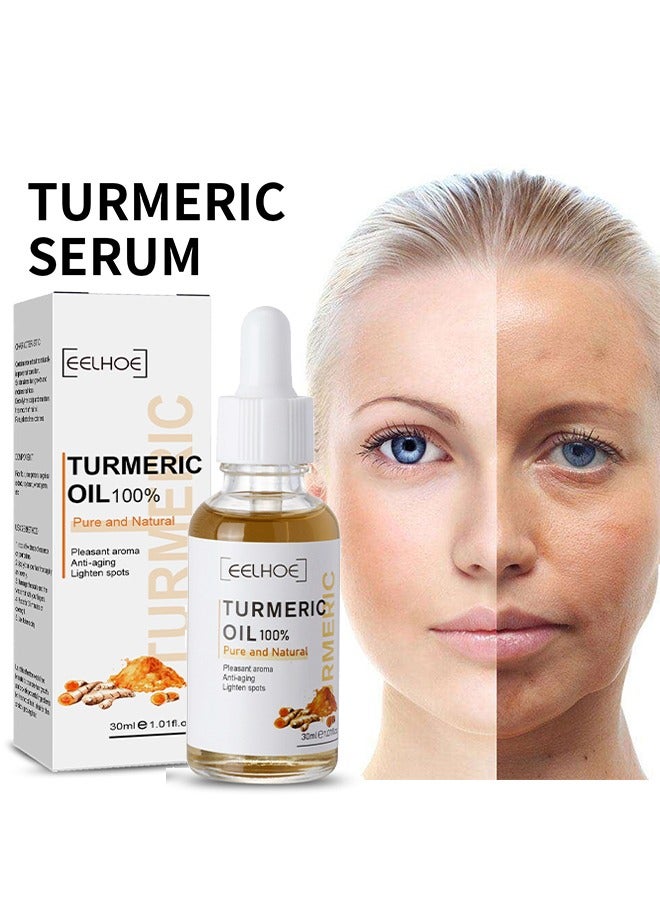 Turmeric Oil-Dark Spot And Anti-Aging Turmeric Repair Face Serum, Natural Turmeric Bright Skin Dark Spot Skin Care Moisturizing Repair Serum Turmeric Oil For Face 30ml