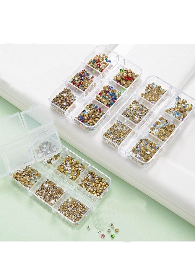 18 Grid Round Rhinestone Nail Decoration Crafts