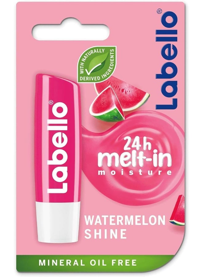 LABELLO Lip Balm, Moisturising Lip Care, Watermelon Shine, 4.8g