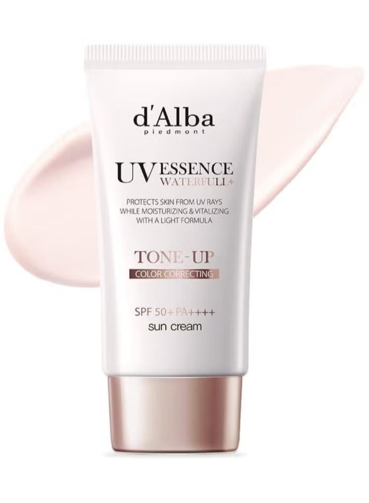 Italian White Truffle Waterfull Tone-up Sunscreen, pure and Vegan hybrid pink tinted moisturizer, glow and brightening sunscreen, gentle and safe use sunscreen