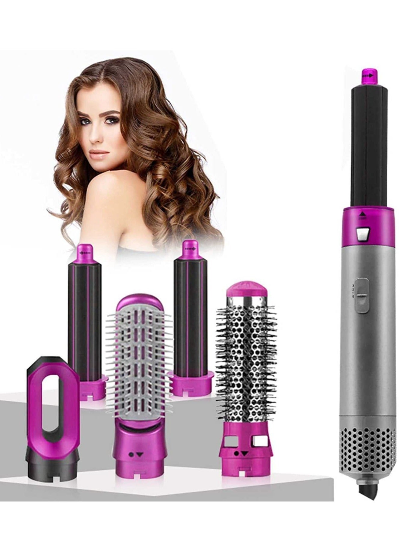 5 in 1 Hair Dryer Hot Comb Set Hair Curler Wet Dry Professional Curling Iron Hair Straightener Styling Tool Hair Dryer