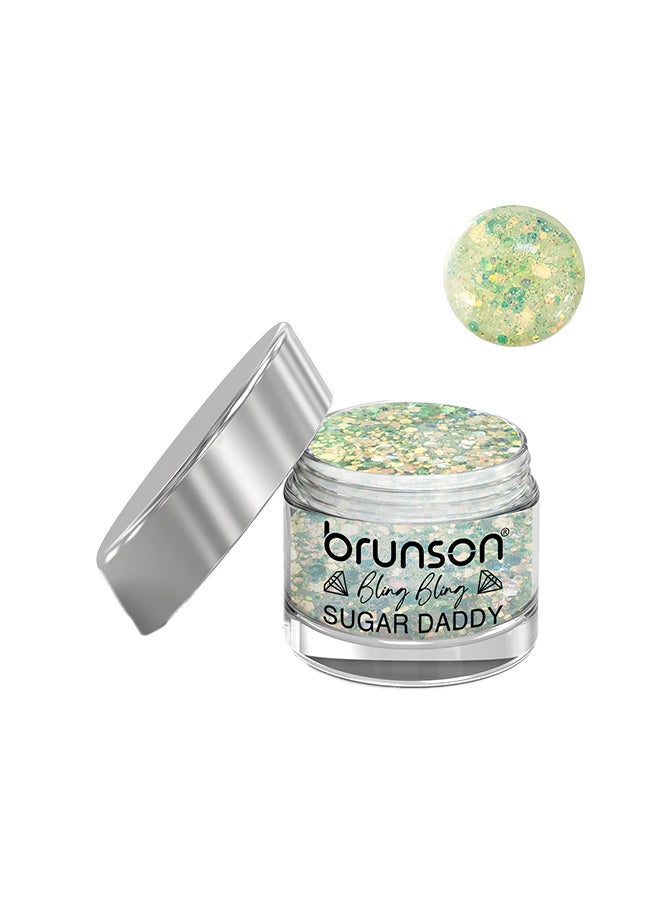 Acrylic Nail Powder DIP And Buff System, Sugar Daddy Glittered 30ml BSU008
