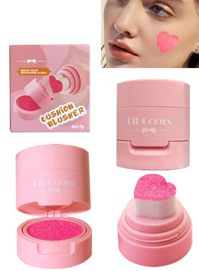 Cushion Blusher for Face Air Cushion Blush Natural Blusher for Cheeks Shimmer Face Highly Pigmented Blush Makeup Long lasting Loose Powder for Blush Eyeshadow and Lipstick 7g 02