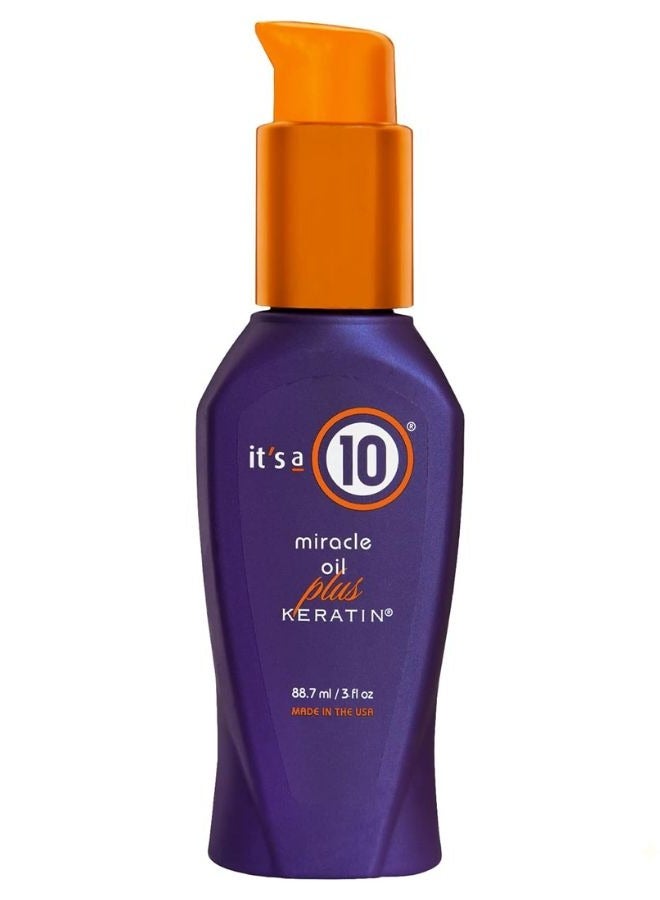 It’s A 10 Miracle Oil Plus Keratin – 3 oz | Intensive Hair Repair & Shine Enhancer | Heat & Damage Protection | Keratin-Infused Lightweight Hair Treatment