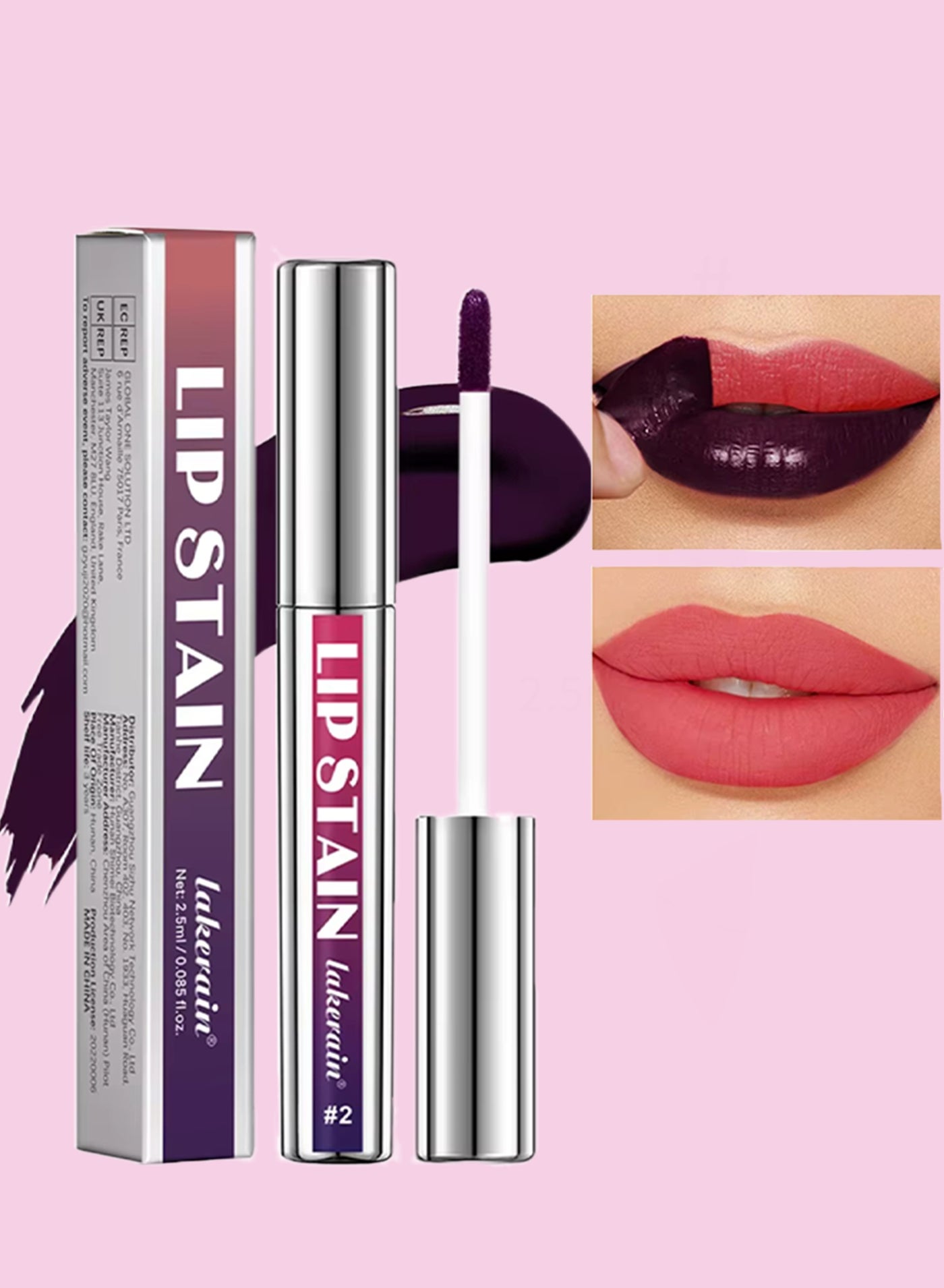 Lip Stain Peel Off Long Lasting Peel Off Lip Stain Lip Tint Waterproof Lip Liner Peel Off Stain Lip Liner Makeup Matte Liquid Lipstick Lip Gloss Peel Off Tattoo Lip Tint Matte Lipstick 2.5ml 02