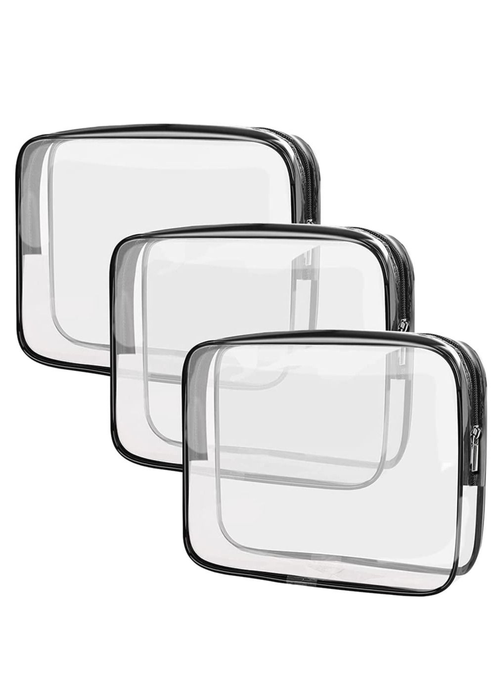 Hand Bag Clear Makeup Bags Clear Cosmetics Bag Transparent Tote Bag Thick PVC Zippered Toiletry Carry Pouch Waterproof Makeup Artist Large Bag Diaper Shoulder Bag Beach Bag