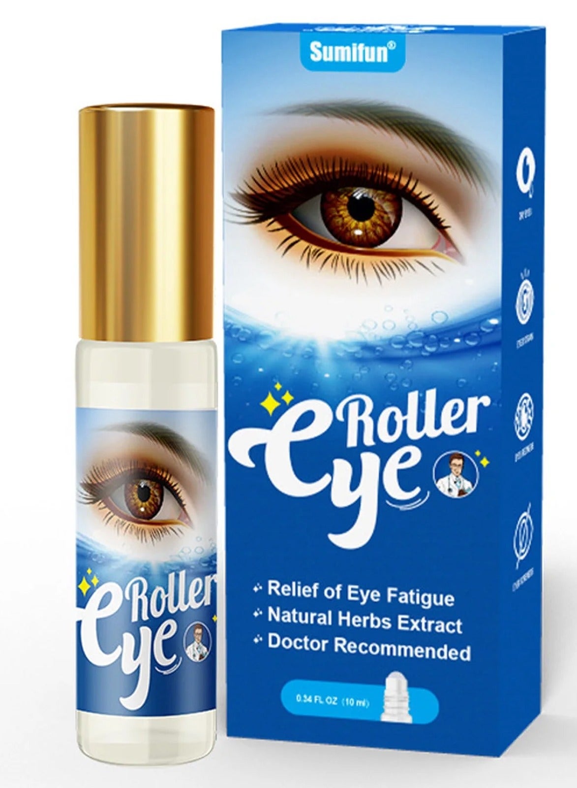 Eye Protection Roller Ball to Relieve Eye Fatigue and Eye Massage Roller Ball to Improve Eyesight 10Ml