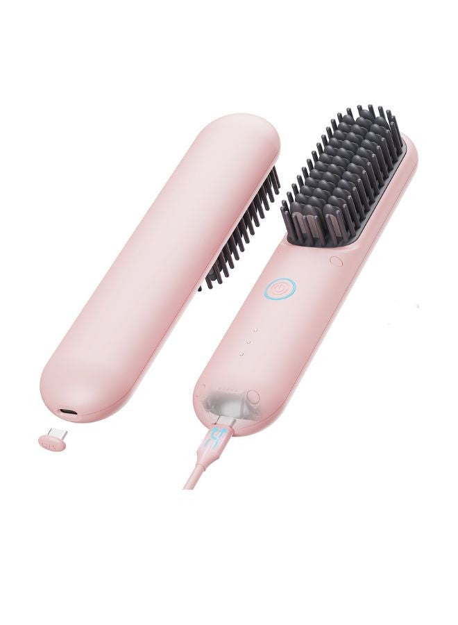 TYMO Porta PRO Cordless Hair Straightener Brush, Dual Power Mode, Pink