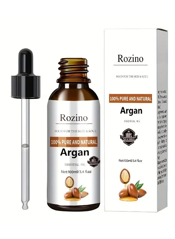 100ml Argan Oil, Pure Natural, Suit For Face, Body, Nails, Hair, Eyelashes, Universal For Massage, Guasha