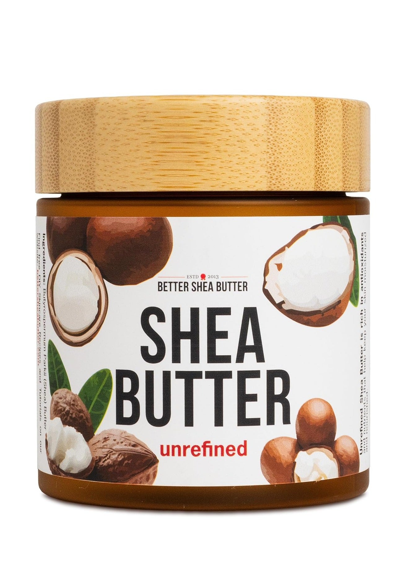 Raw Shea Butter - 100% Pure African Shea Butter for Hair and Body | with Natural Smoky Scent | Unrefined Moisturizer for Dry Skin, DIY Lip Balm, Body Butter, Lotion Bars- 8 oz Jar