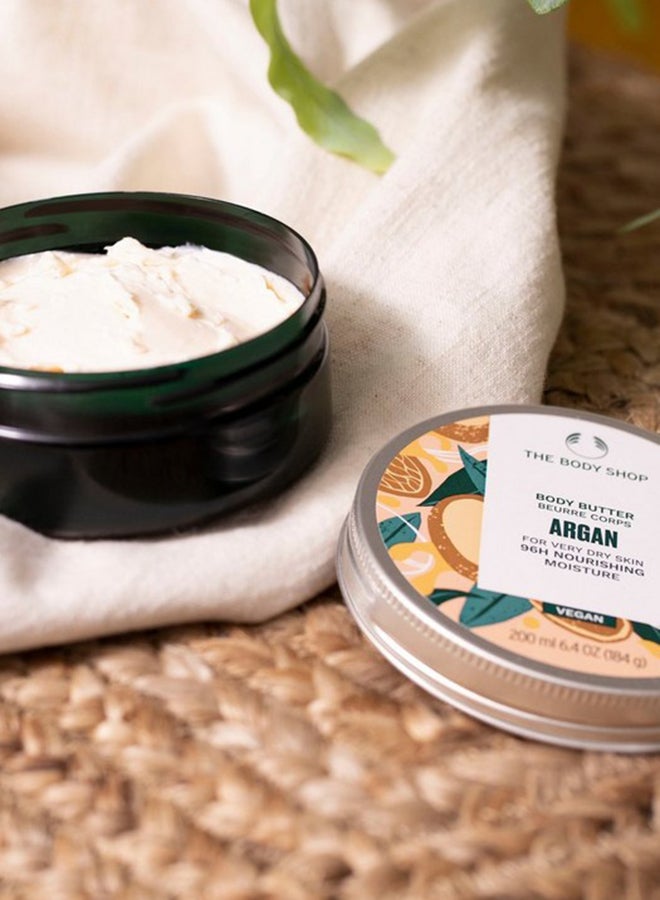 Argan Body Butter – Intense Moisturising Body Cream with Argan Oil, Shea Butter & Babassu Oil | Deeply Nourishes Very Dry Skin, Provides 96hr Hydration | Subtle Nutty Scent, 200ml - image 2