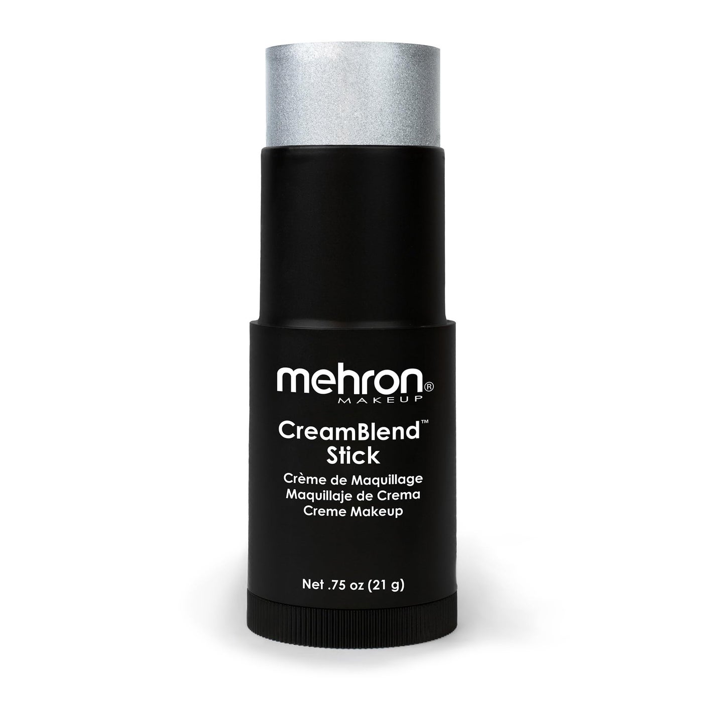 Mehron Makeup CreamBlend Stick | Face Paint, Body Paint, & Foundation Cream Makeup | Perfect for Halloween .75 oz (21 g) (Silver)