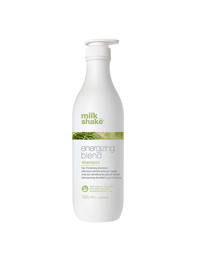 Energizing Blend Shampoo – Rosemary, Sage & Essential Oils for Fine, Thinning & Fragile Hair – Gentle Cleanser with Panthenol for Scalp Stimulation, Density, Strength & Refreshing Feel, 1 Ltr