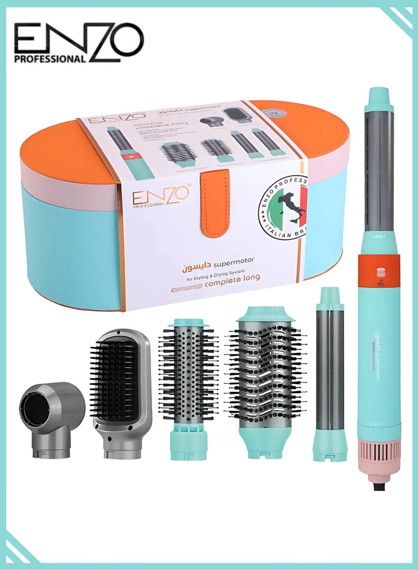 EN-4133 6-in-1 Electric Hair Styling Tool – Hair Straightener, Curler, Hot Air Brush & One-Step Dryer with Ionic Technology for Salon-Quality Styling at Home