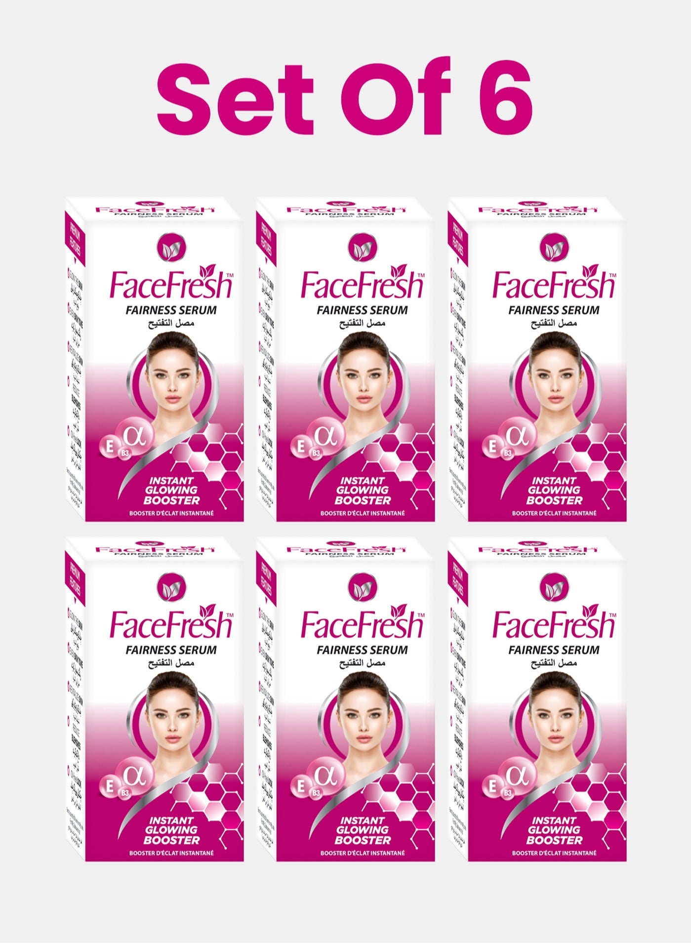 Set of 6 Fairness Face Serum - Alpha Arbutin & Glutathione, Brightening & Glowing Skin, Clears Dark Cells, Best for Dry Skin but can use for All Skin Types 3ml