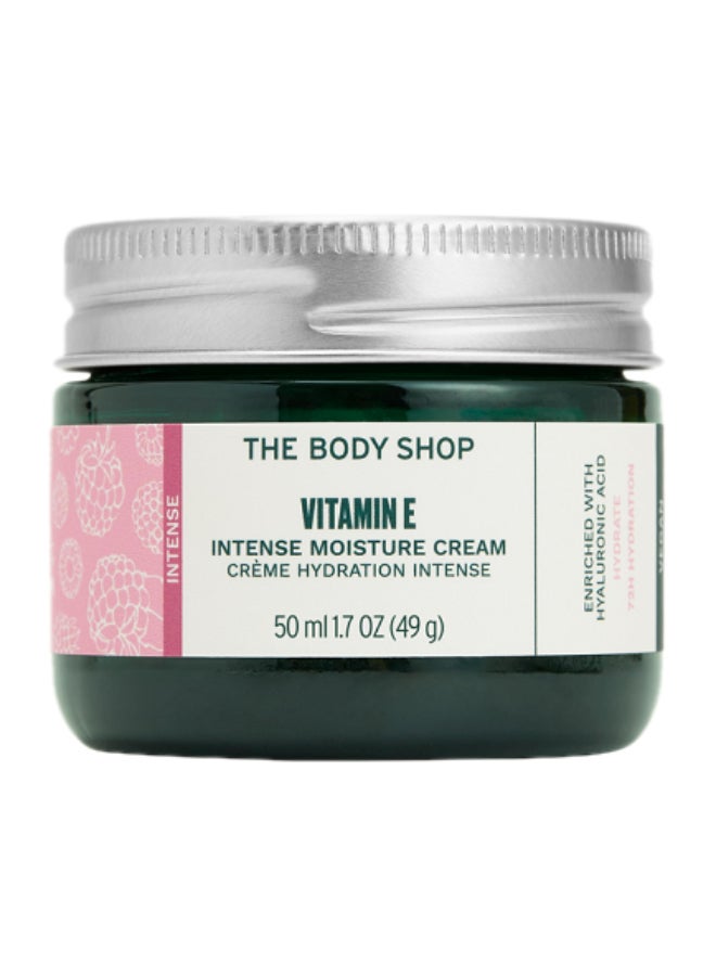 Vitamin E Intense Moisture Face Cream – Deeply Hydrating Moisturiser with Hyaluronic Acid, Vitamin E & Raspberry Seed Oil | Provides 72hr Moisture, Softens & Plumps Skin | Suitable for All Skin Types, 50ml