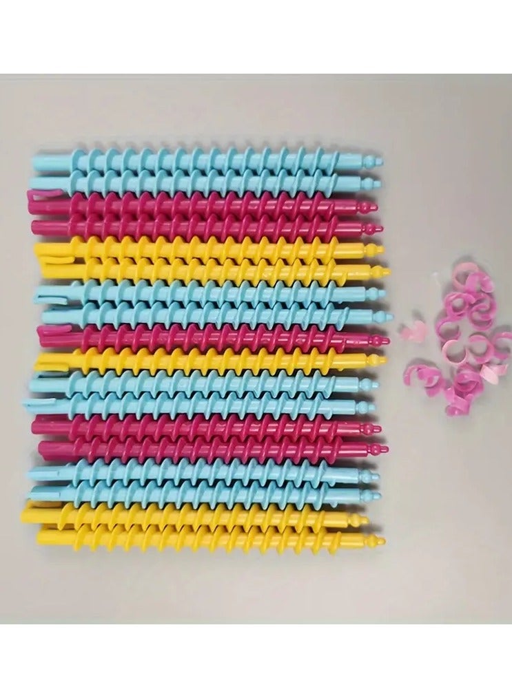 20pcs Hair Curler Set Spiral Hair Perm Rods DIY Plastic Barber Hairdressing Styling Curling Perm Rods