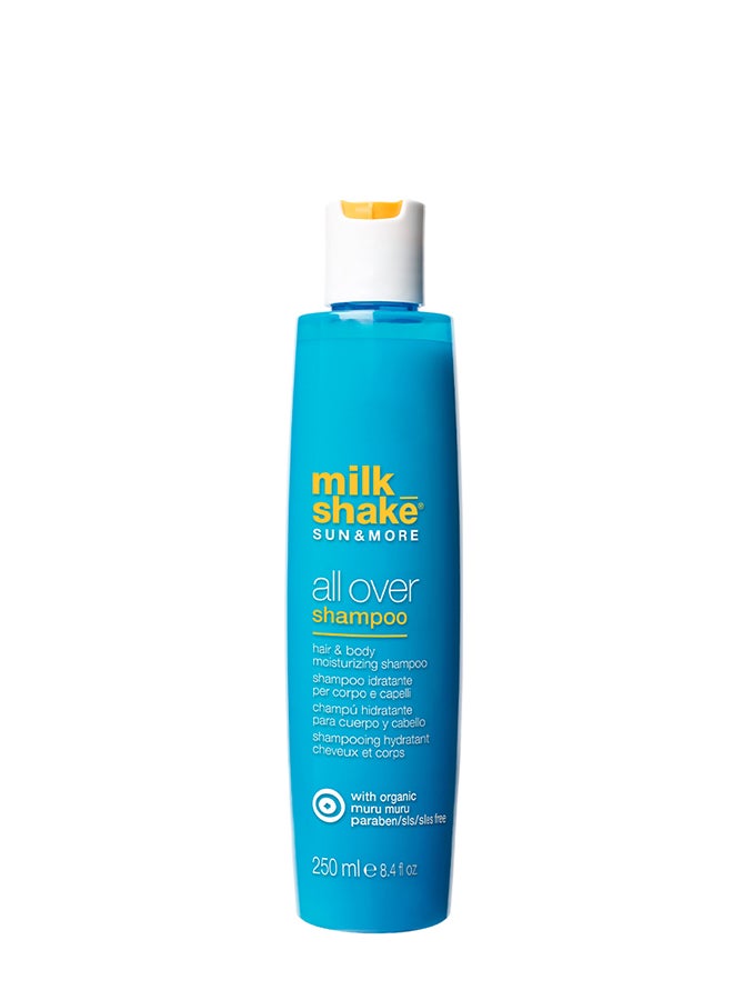 Sun & More All-Over Shampoo with Argan Oil & UV Filters - Gently Cleanses Hair & Body, Removes Salt & Chlorine while Protecting from Sun Damage (250 ml)