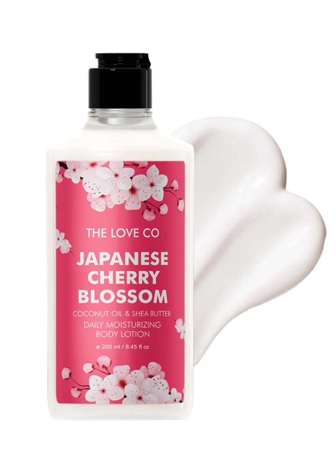 Japanese Cherry Blossom Body Lotion - Nourishing Moisturizer Cream for Dry Skin - Suitable for Men and Women with Jojoba Oil, Shea Butter & Vitamin E - 250ml