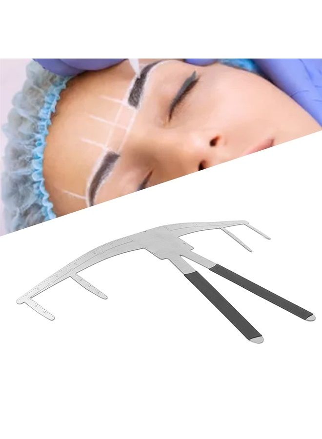 Eyebrow Ruler, Stainless Steel Eyebrow Ruler, Makeup Ruler, Eyebrow Measuring Ruler Lightweight Portable 3 Point Positions