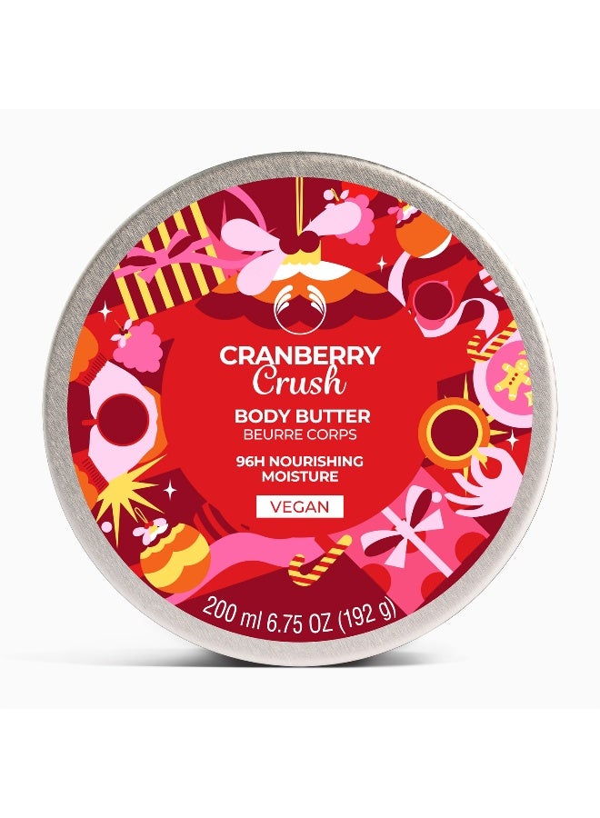 Cranberry Crush Body Butter – Ultra-Rich Moisturising Cream With Nourishing Oils For Deep Hydration, Smooth Texture And Long-Lasting Fruity Fragrance (200 Ml)