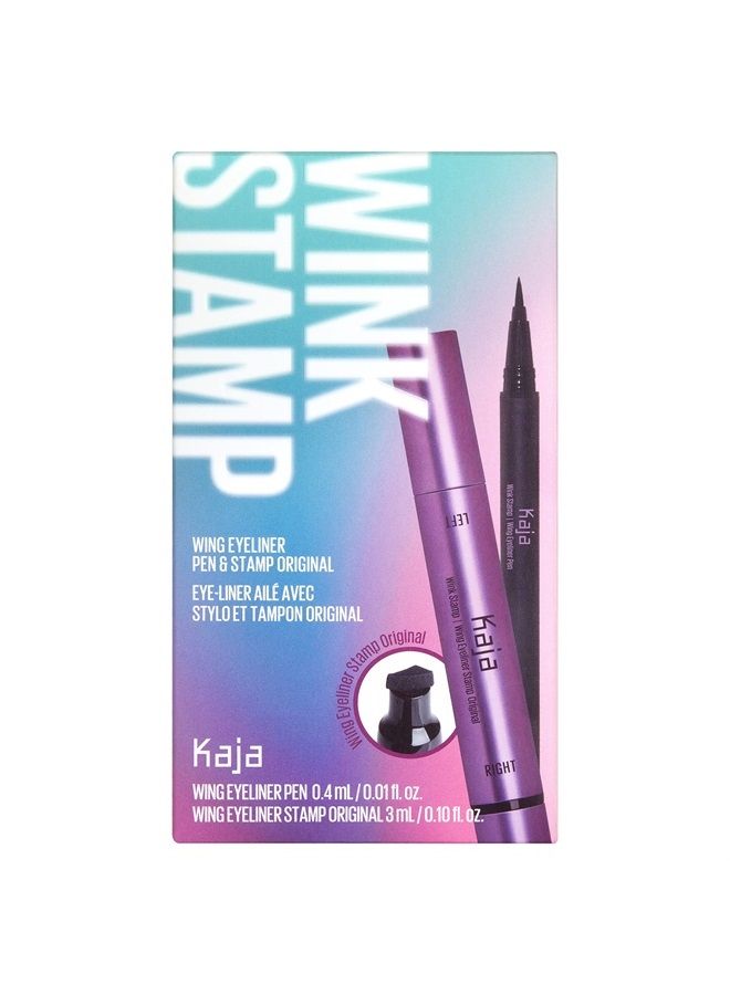 Winged Eyeliner & Pen - Wink Stamp | with Avocado Extract, Double-ended Wing, Smudge-Proof, Waterproof, Eye Irritation Tested