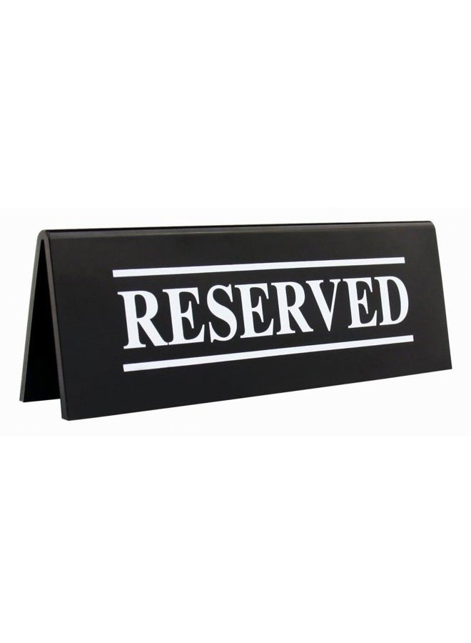 27037 Acrylic Table Tent Sign "Reserved", 6-Inch by 1.5-Inch, Set of 2