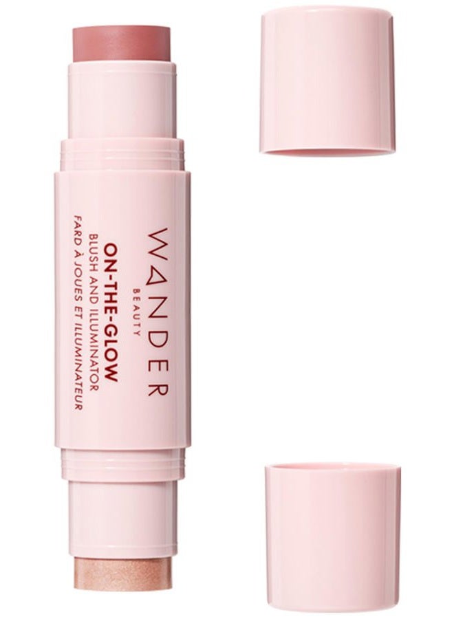 On-the-Glow Blush and Illuminator - Bare/Nude Glow - 7-in-1 Hydrating Cream Blush & Highlighting Stick - Stick Blush for Cheeks, Lip, Face & Body - Highlighter Makeup & Blush - 0.4 oz
