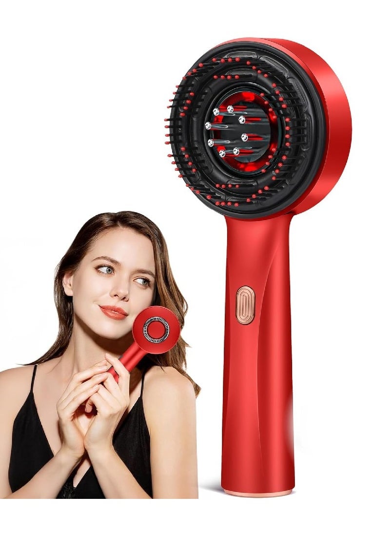 3-in-1 Hair Oil Applicator, Electric Waterproof Scalp Massager Brush with IPX7 Rating – Head Massager for Scalp Stimulation, Hair Growth & Relaxation, Hair Scrubber for Home and Travel Use, Perfect Gift (Red)
