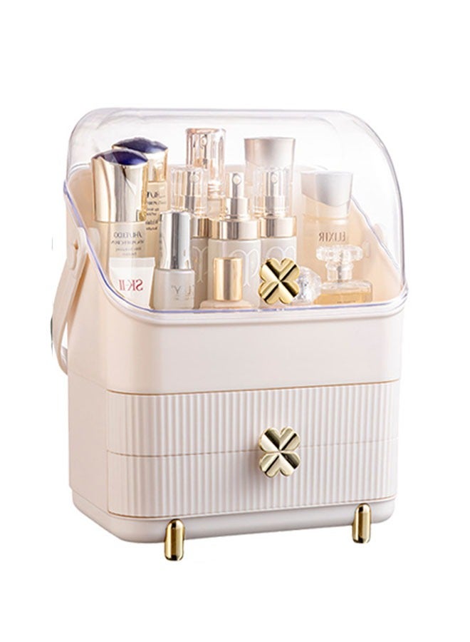 Dust Proof Cosmetic Make Up Storage Organizer with White Cosmetic stand Box