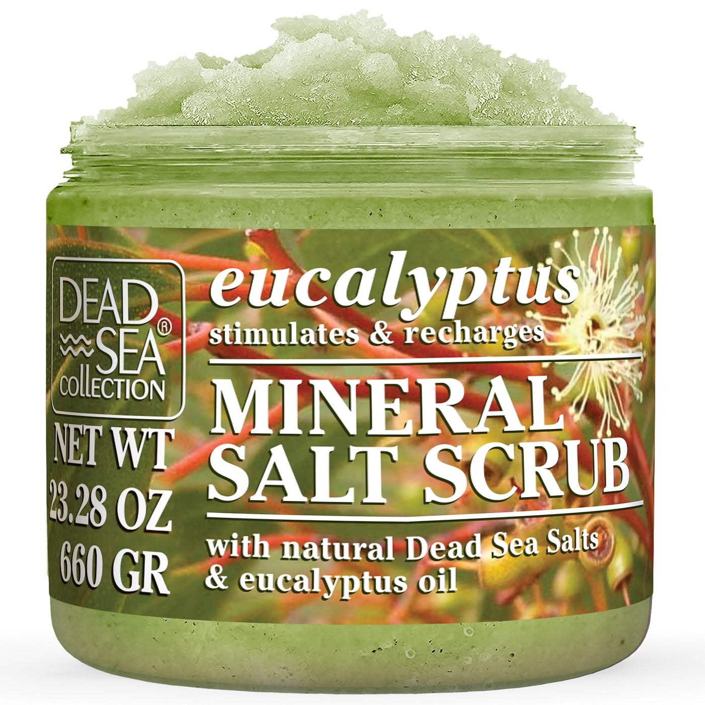 Dead Sea Collection Eucalyptus Salt Scrub â€“ Exfoliating Body Scrub for Women â€“ Moisturizing and Nourishing Skin â€“ with Pure Oils and Dead Sea Minerals (23.28 Oz)