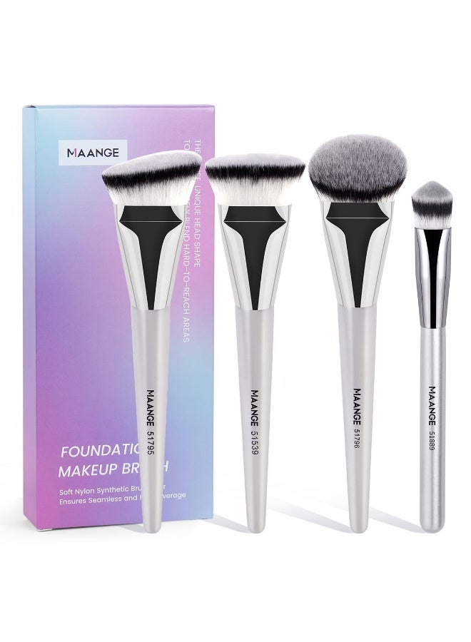 MAANGE Makeup Brushes 4 Pcs Makeup Brush Set for Foundation Contour Concealer Brush Face Makeup