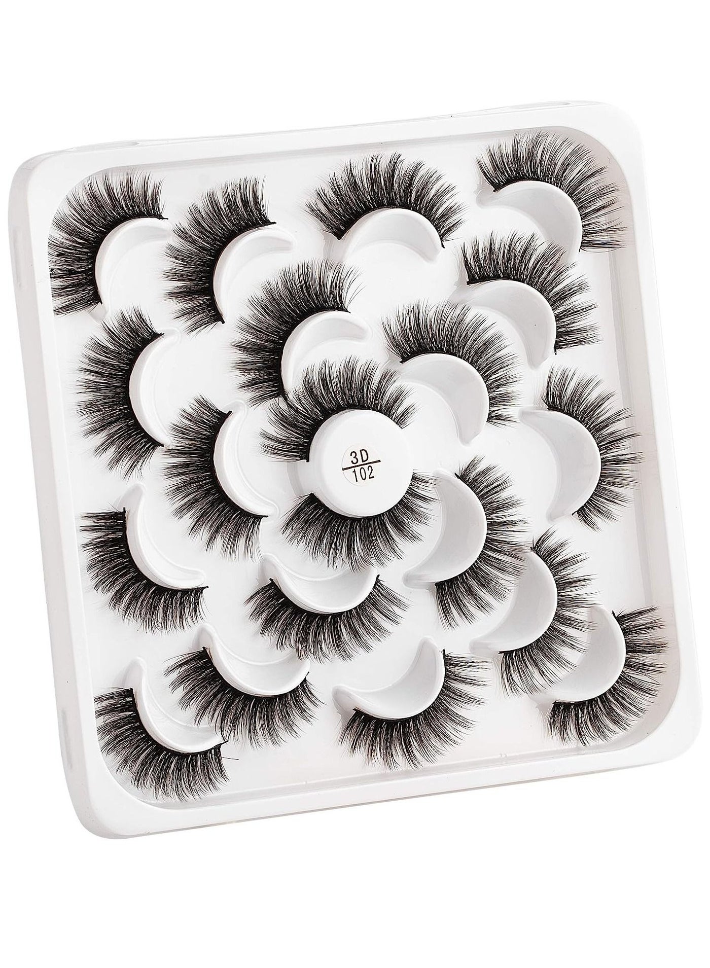 False Eyelashes 10 Pairs Black Natural Full Eyelash for Women Easy to Stick on Upper Lash Line