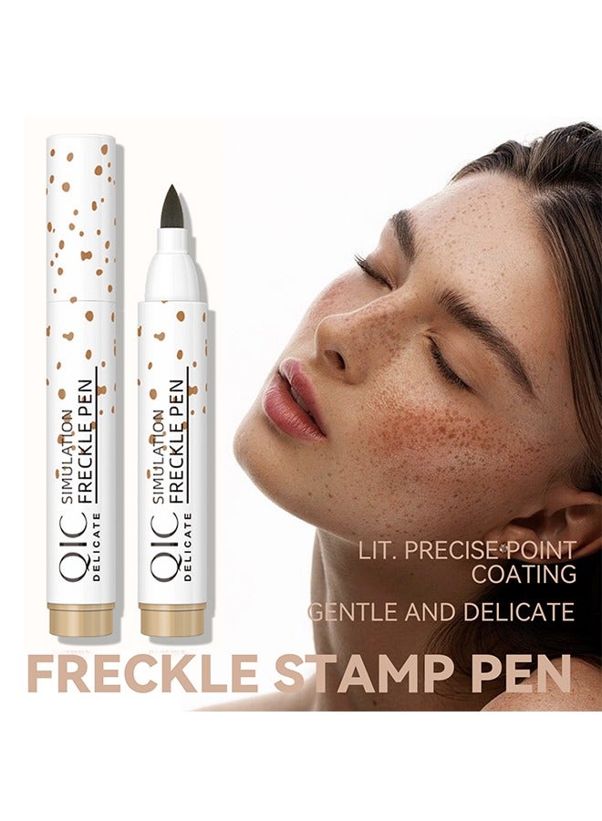 Simulation Freckle Pen - Liquid Face Fake Freckles Makeup Pen to Create Natural Freckle Makeup and Freck beauty,Fake Freckles Waterproof for Lifelike Makeup,#01 Caramel light brown