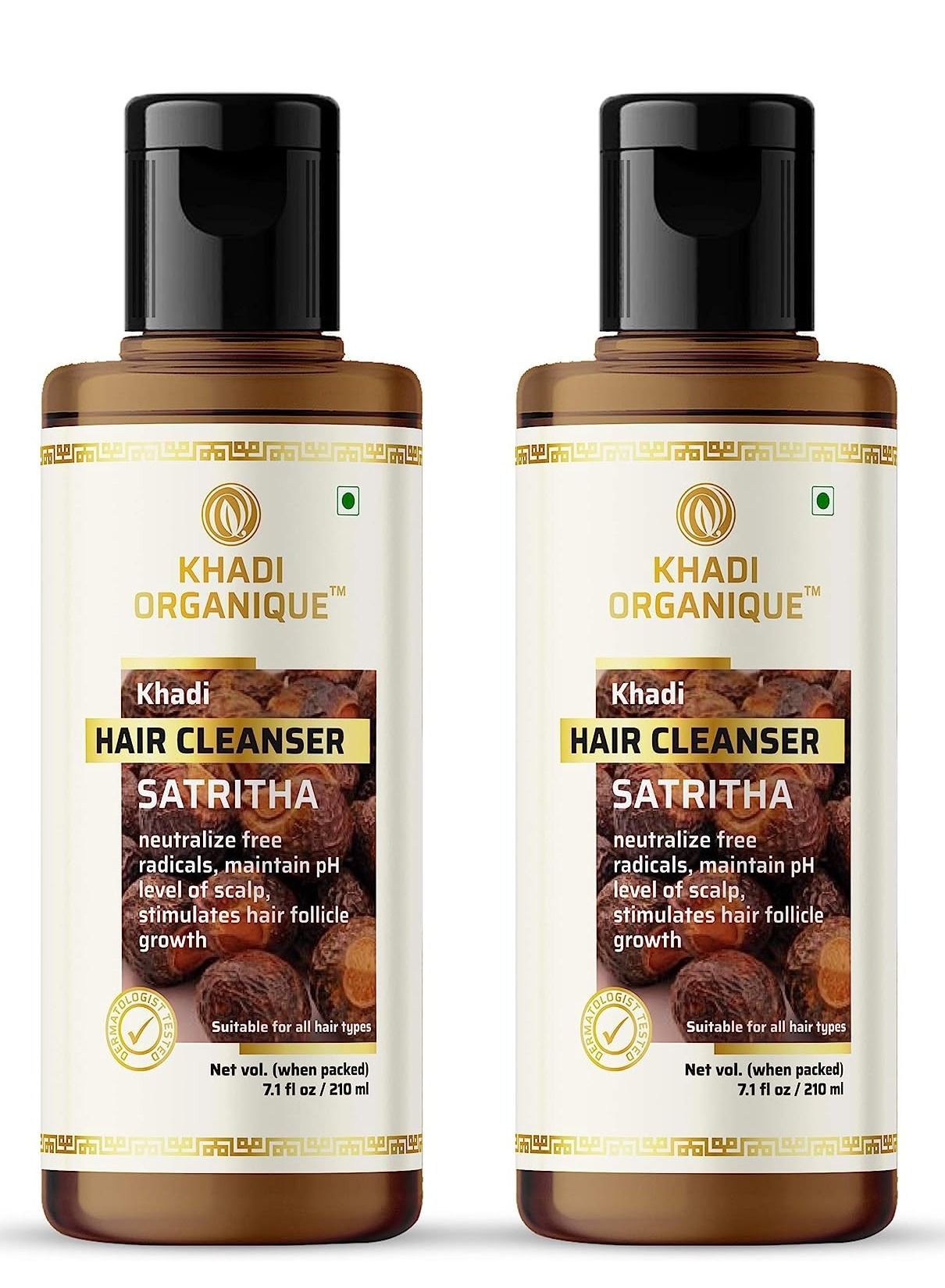 Khadi Organique Satritha Hair Shampoo/Cleanser Pack Of 2