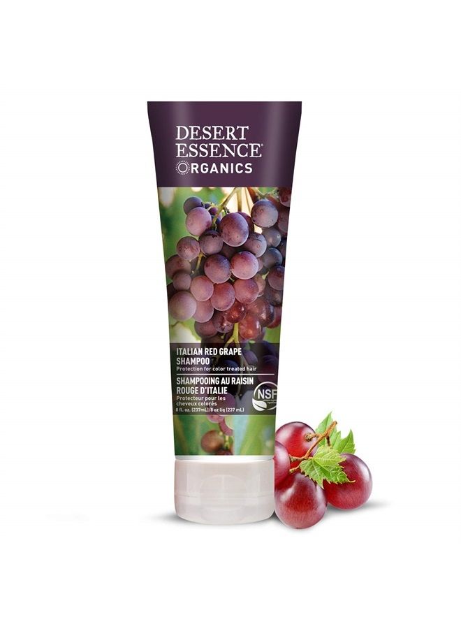 Organics Italian Red Grape Shampoo - 8 Fl Oz - Pack of 3 - Protection For Color Treated Hair - Antioxidants - Healthier & Smoother - Vitamin B5 - Sugar & Coconut Oil Cleansers