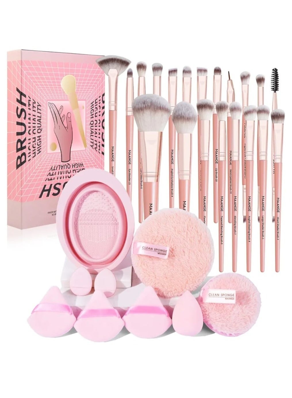 29 Pcs Makeup Brush set for Foundation, Powder, Concealers, Blush and Eyeshadow,Makeup Brush Set