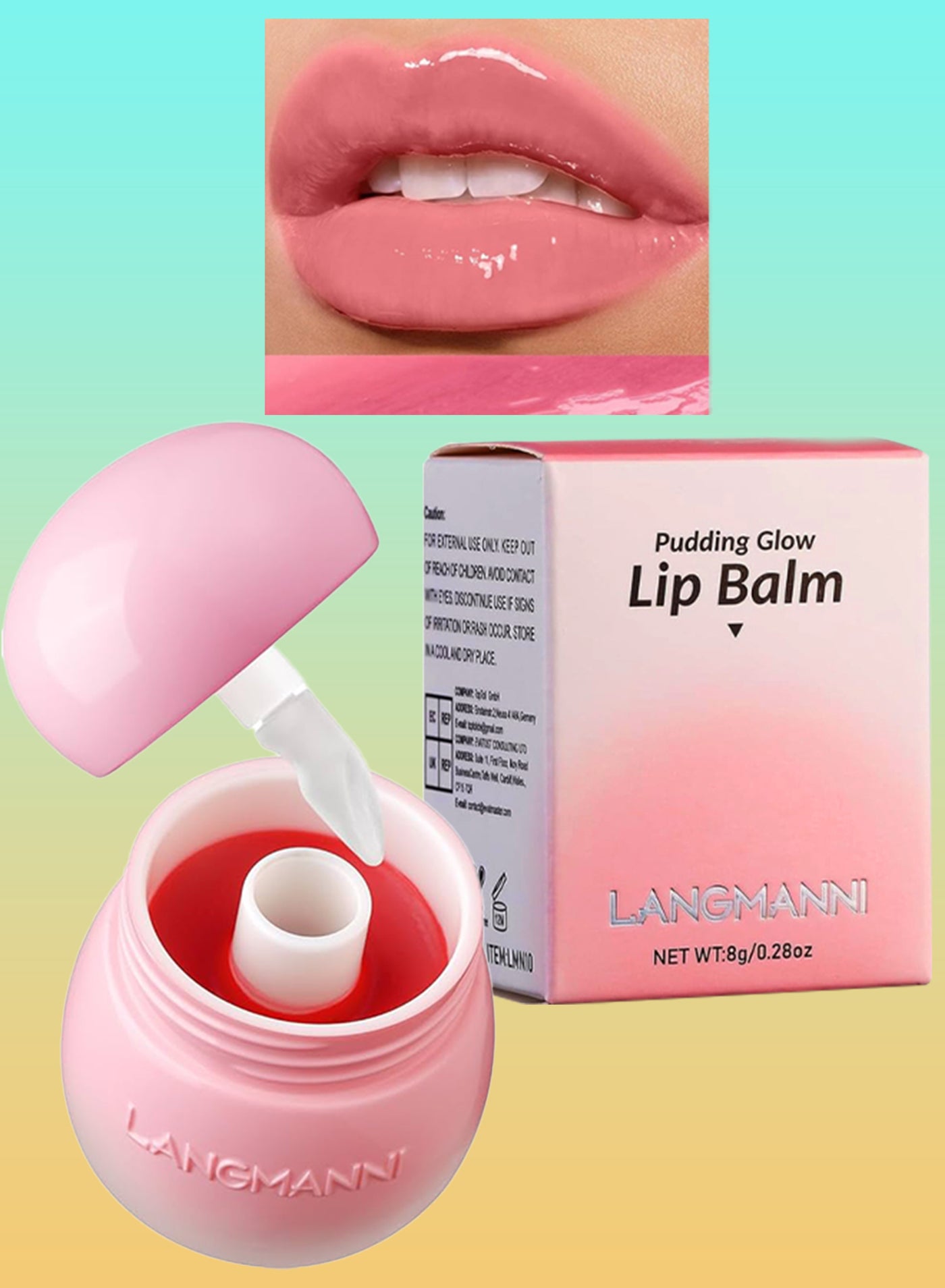 Pudding Glow Lip Balm Moisturize Hydrate and Plump Lip Balm Velvet Smooth Lip Gloss for Nourished Glowing Lips Non Sticky Glossy Tinted Lip Balm Makeup for Soft Lips Lipstick Gloss 8g
