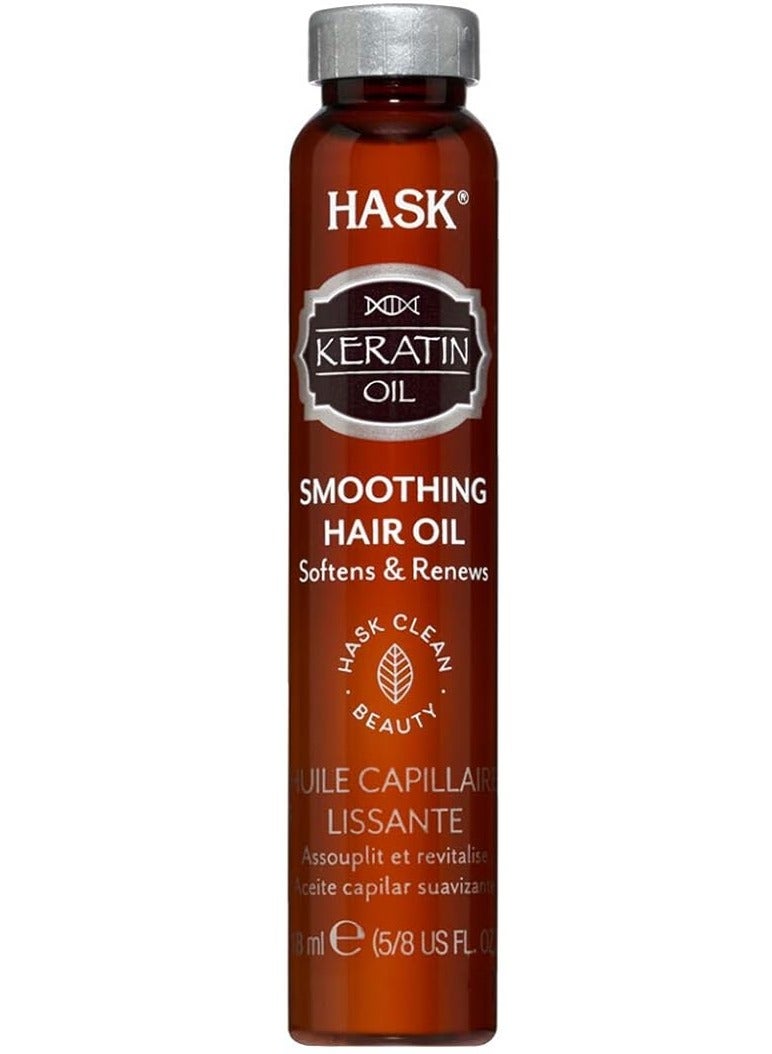 Hask Smoothing Keratin Protein Hair Oil Serum  18 ml  Provides Shine and Reduce Frizz  Free of parabens and alcohol