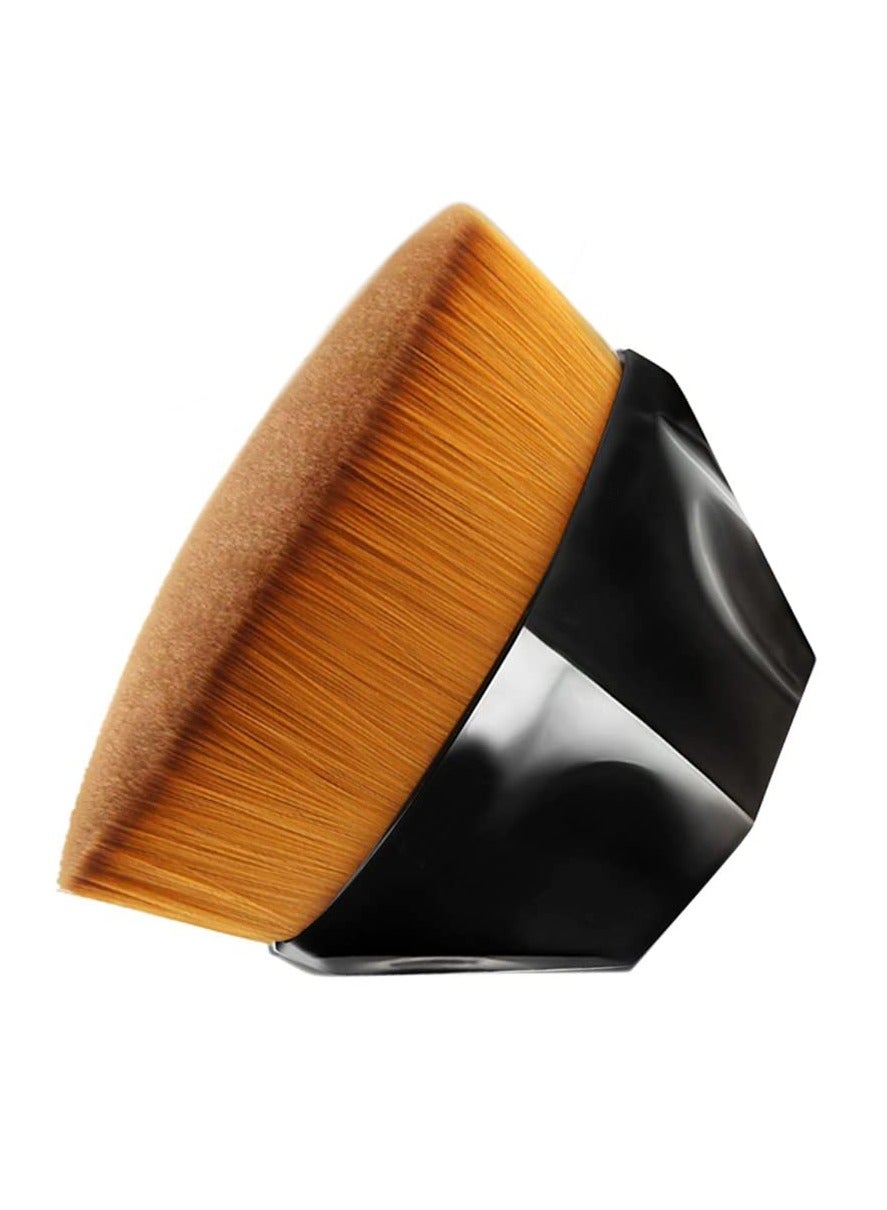 Foundation Makeup Brush Flat Top Kabuki Hexagon Face Blush Liquid Powder Foundation Brush for Blending Liquid, Cream or Flawless Powder Cosmetics  (Black)